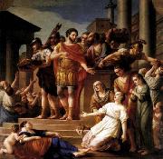 Joseph Marie Vien Marcus Aurelius Distributing Bread to the People oil